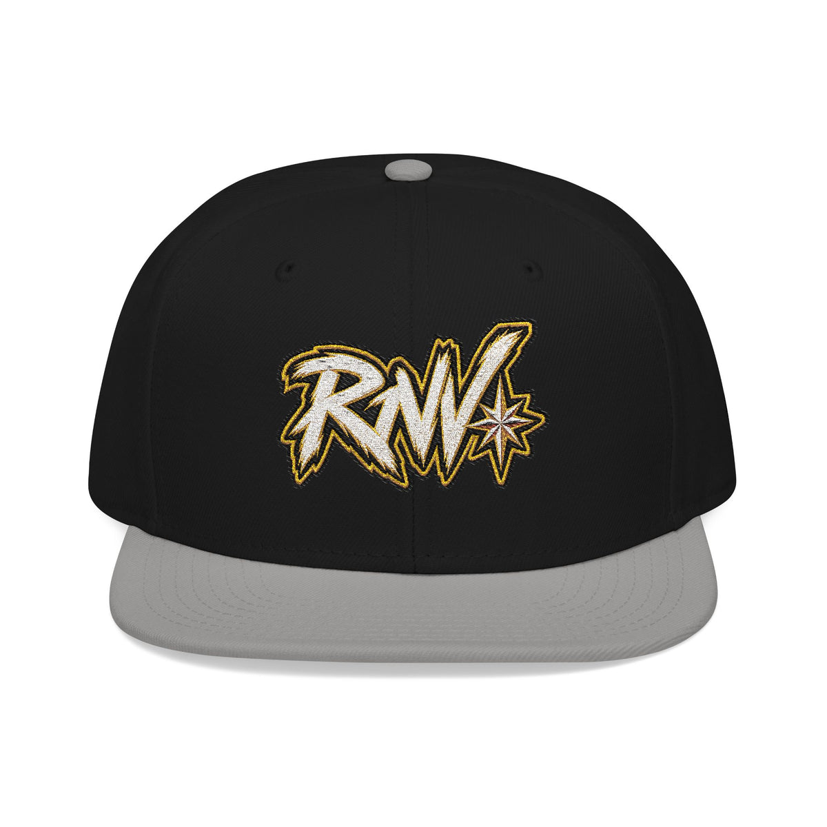 Hat-Embroidered Gold Graffiti Snapback Hat