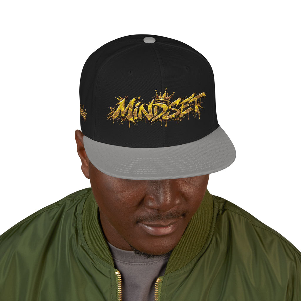 Hat-Embroidered Gold Graffiti Snapback Hat