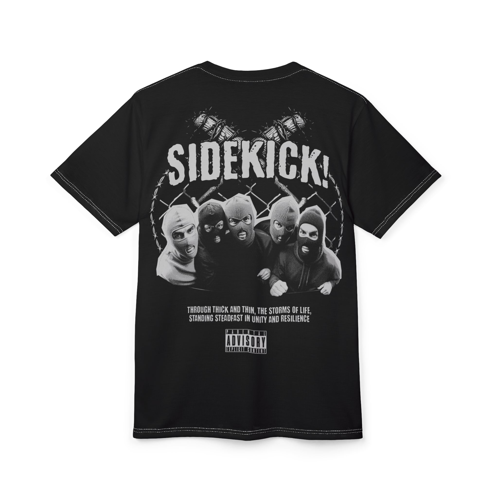 Streetwear- Street Gangster Graphic Tee — "Street Gangster" Black All-Over Print Shirt