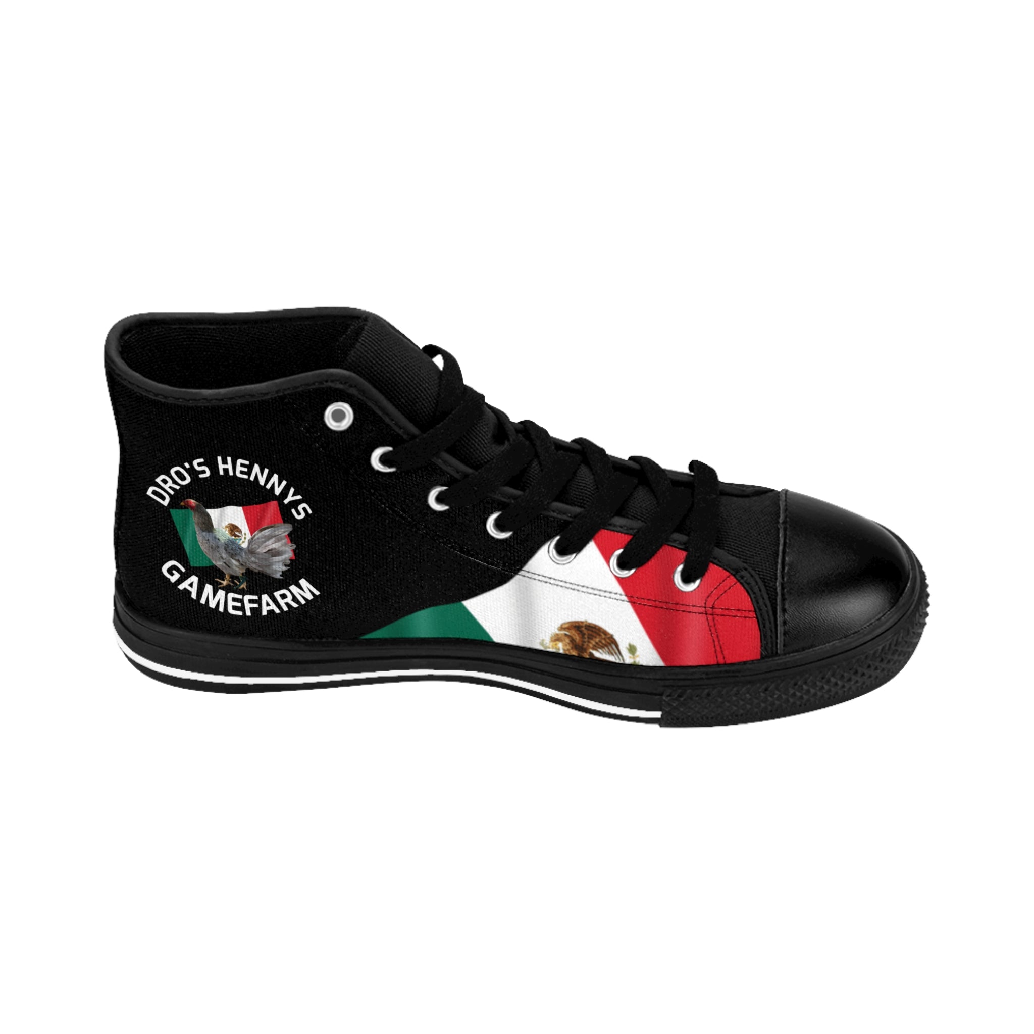 Henny- Mexican Flag High-Top Sneakers — Men's Patriotic Classic Sneakers