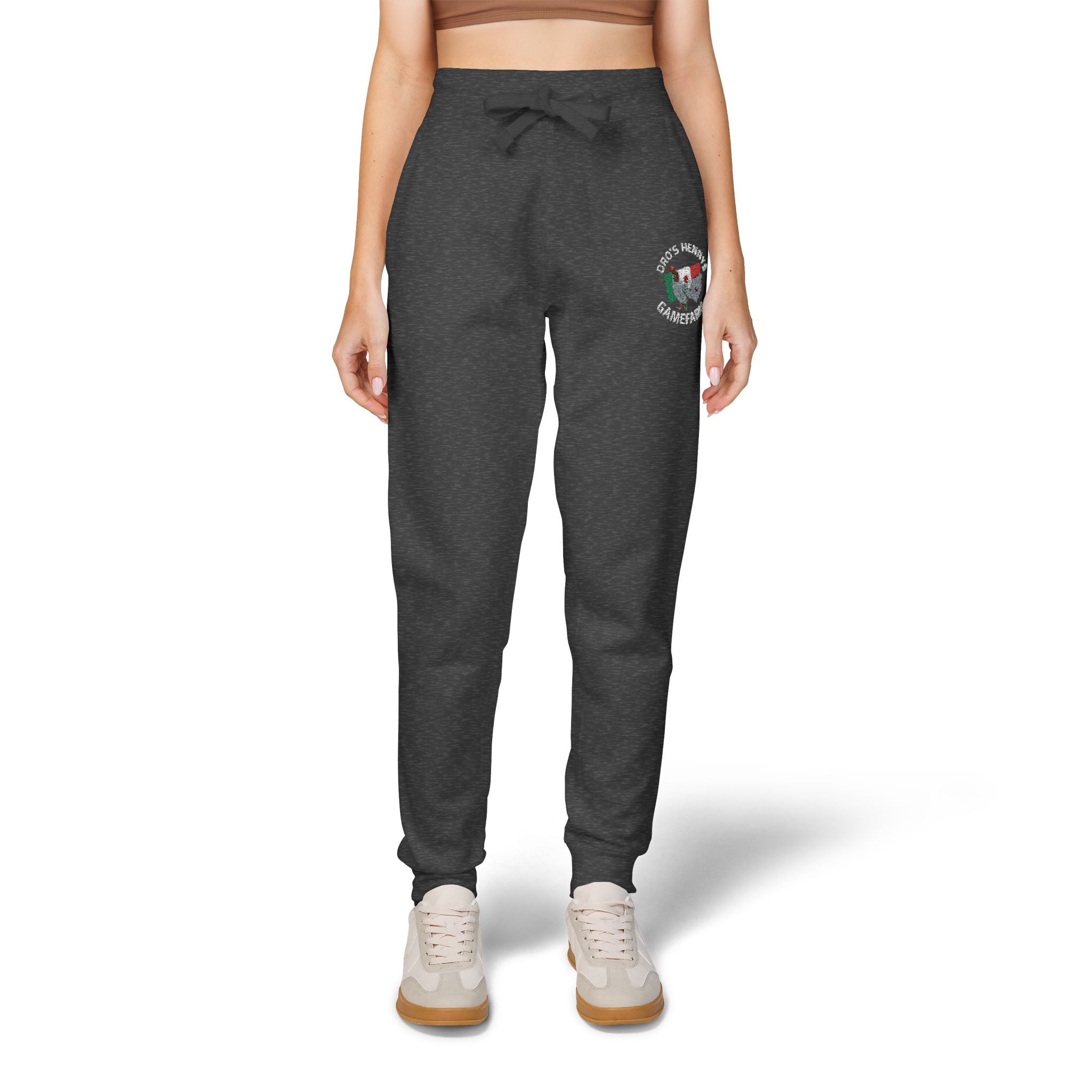 Henny- Embroidered Floral Heart Sweatpants — Cozy Fleece Joggers with 'Love' Detail
