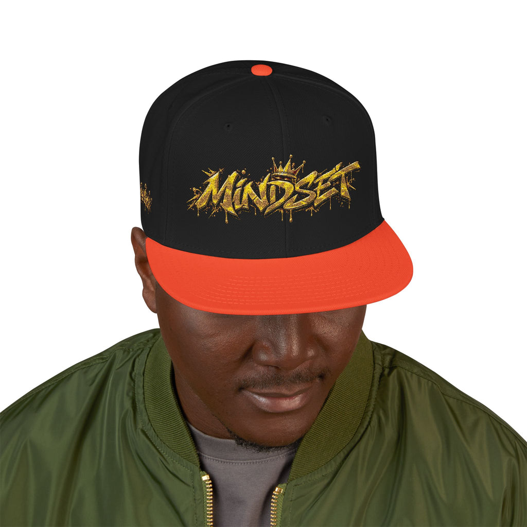 Hat-Embroidered Gold Graffiti Snapback Hat