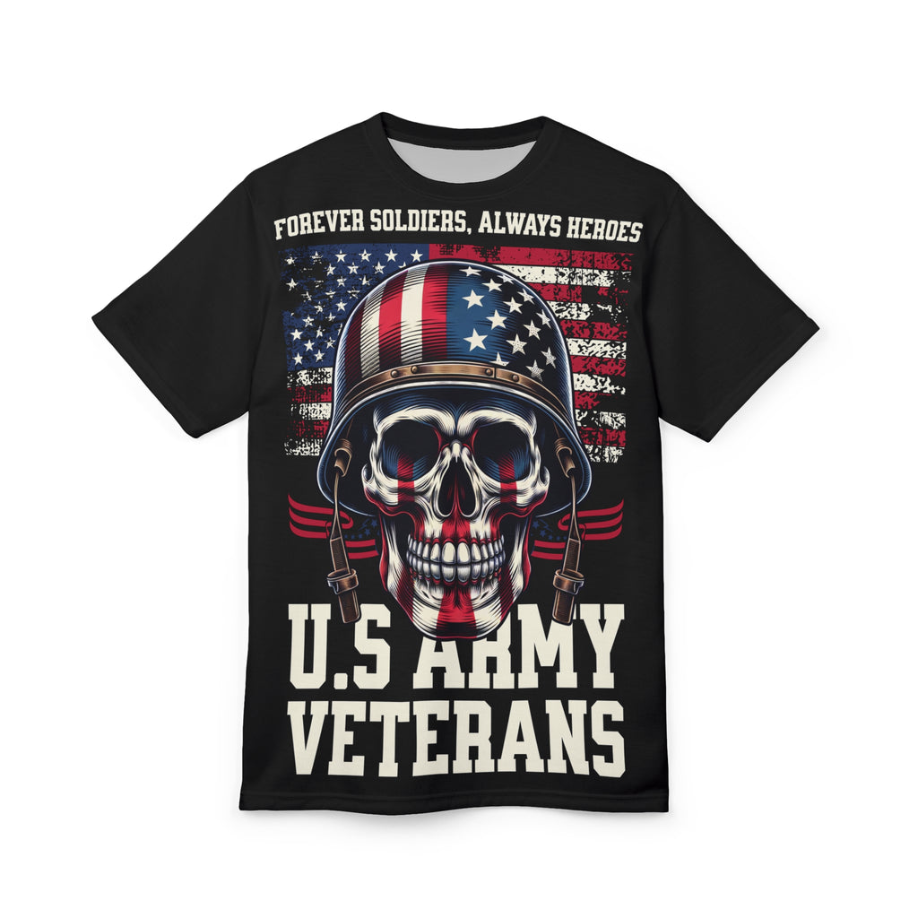 America-U.S. Army Veterans Skull Tee — "Forever Soldiers, Always Heroes" Patriotic T-Shirt