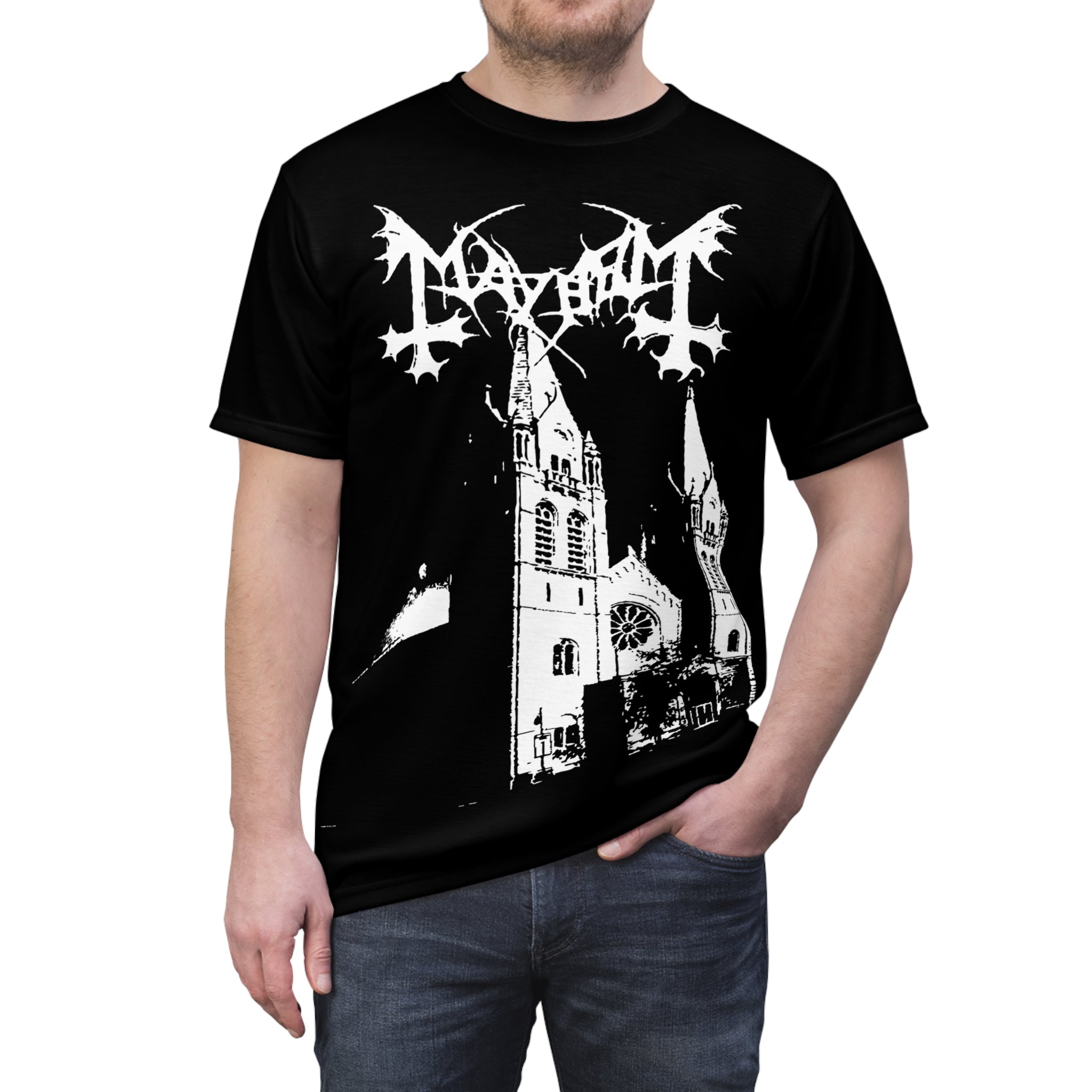 Metal- Mayhem Black Metal Church Graphic Tee