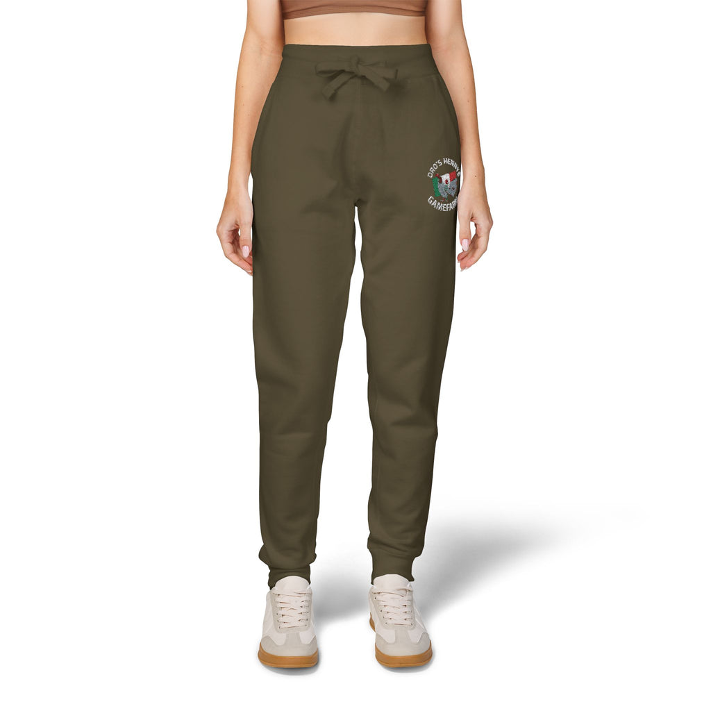 Henny- Embroidered Floral Heart Sweatpants — Cozy Fleece Joggers with 'Love' Detail