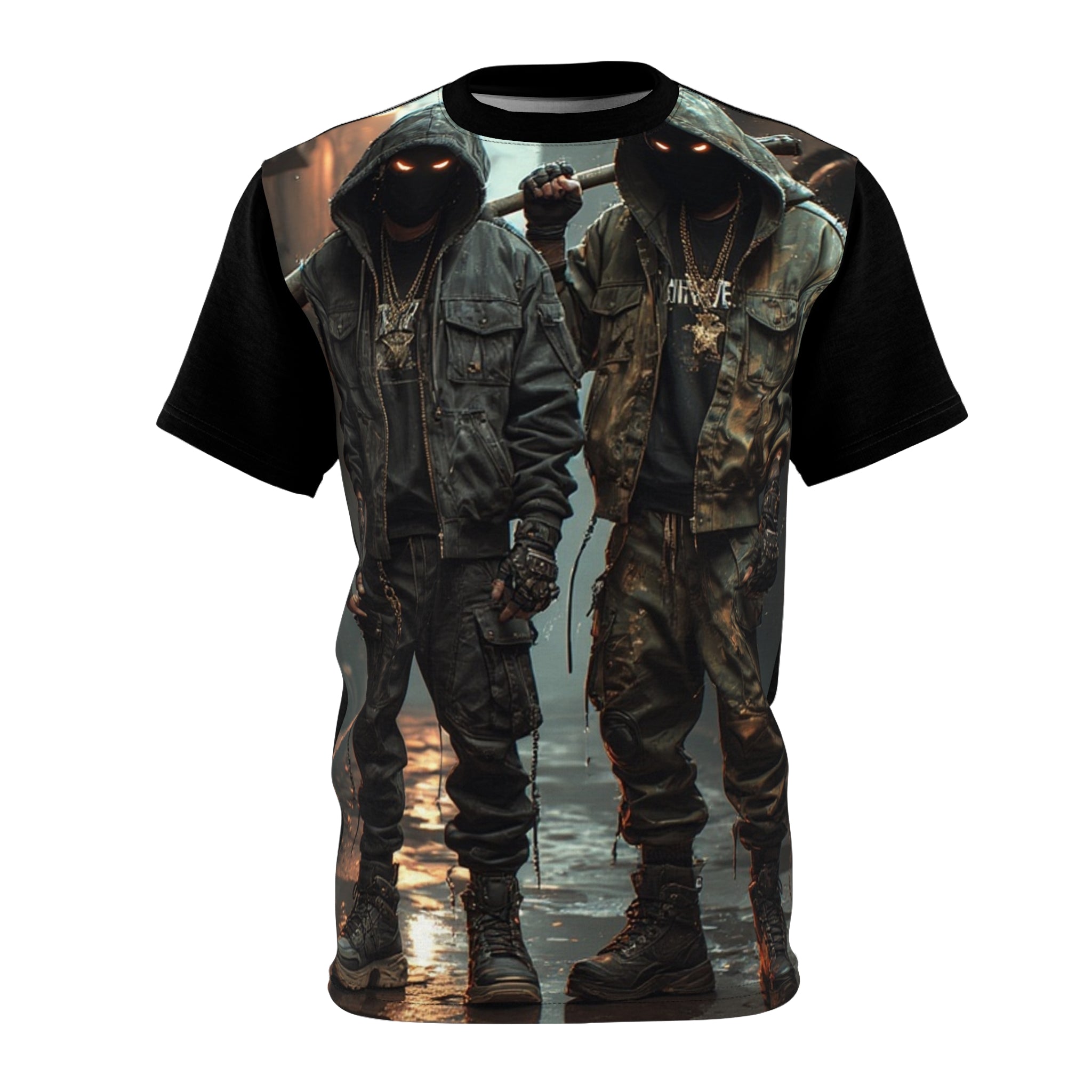 Mindset- Hooded Shadows Streetwear Tee — Dark Urban Riot Aesthetic