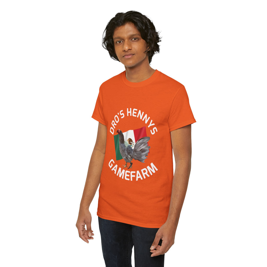 Henny-Gamefowl Tee — "Dro's Henny's Gamefarm" Mexican Flag Rooster Shirt
