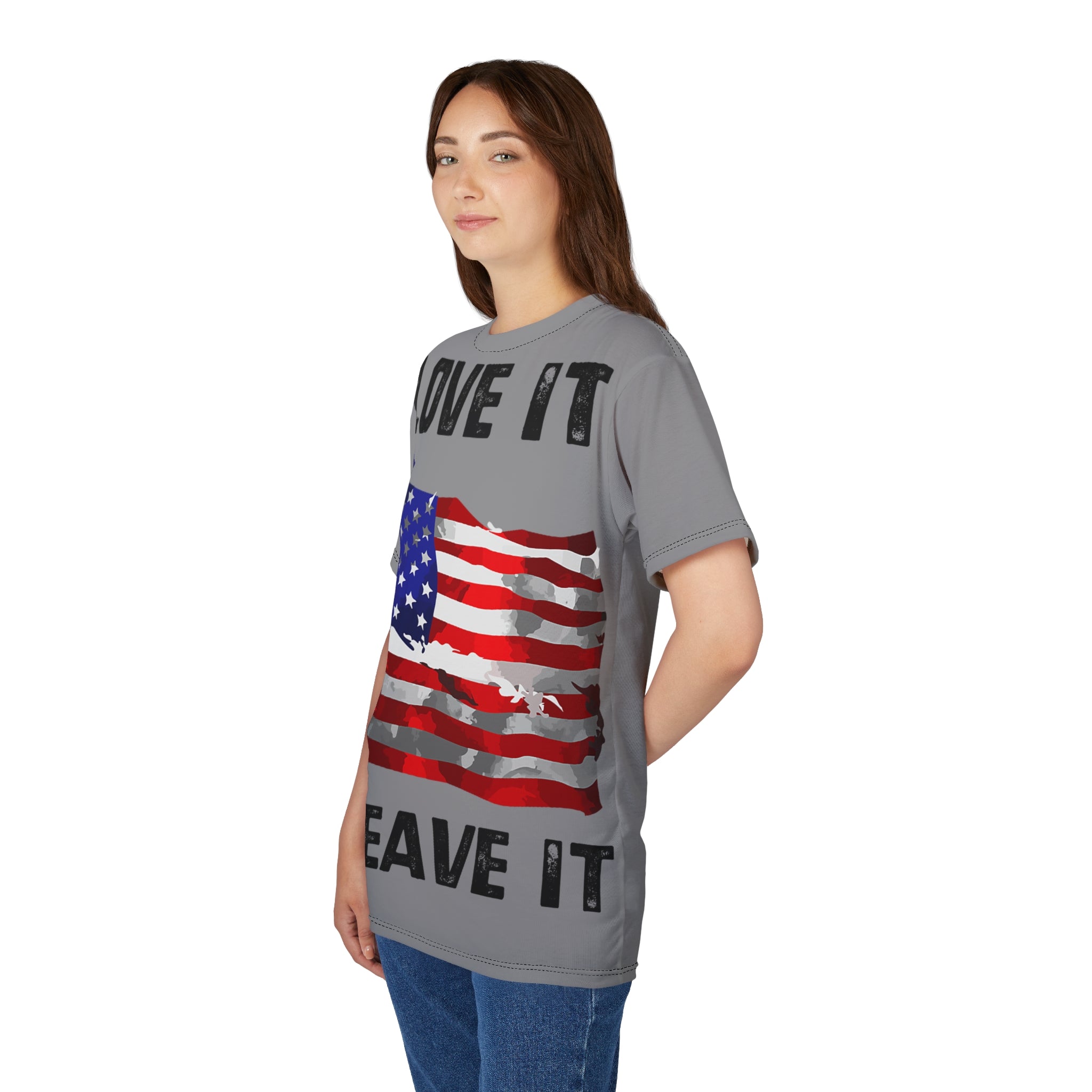 America-T-Shirt — "Love It or Leave It" American Flag Patriotic Tee