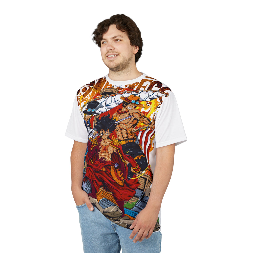Anime- Pirate Crew All-Over Print Tee — One Piece Luffy, Ace & Sabo Graphic Shirt