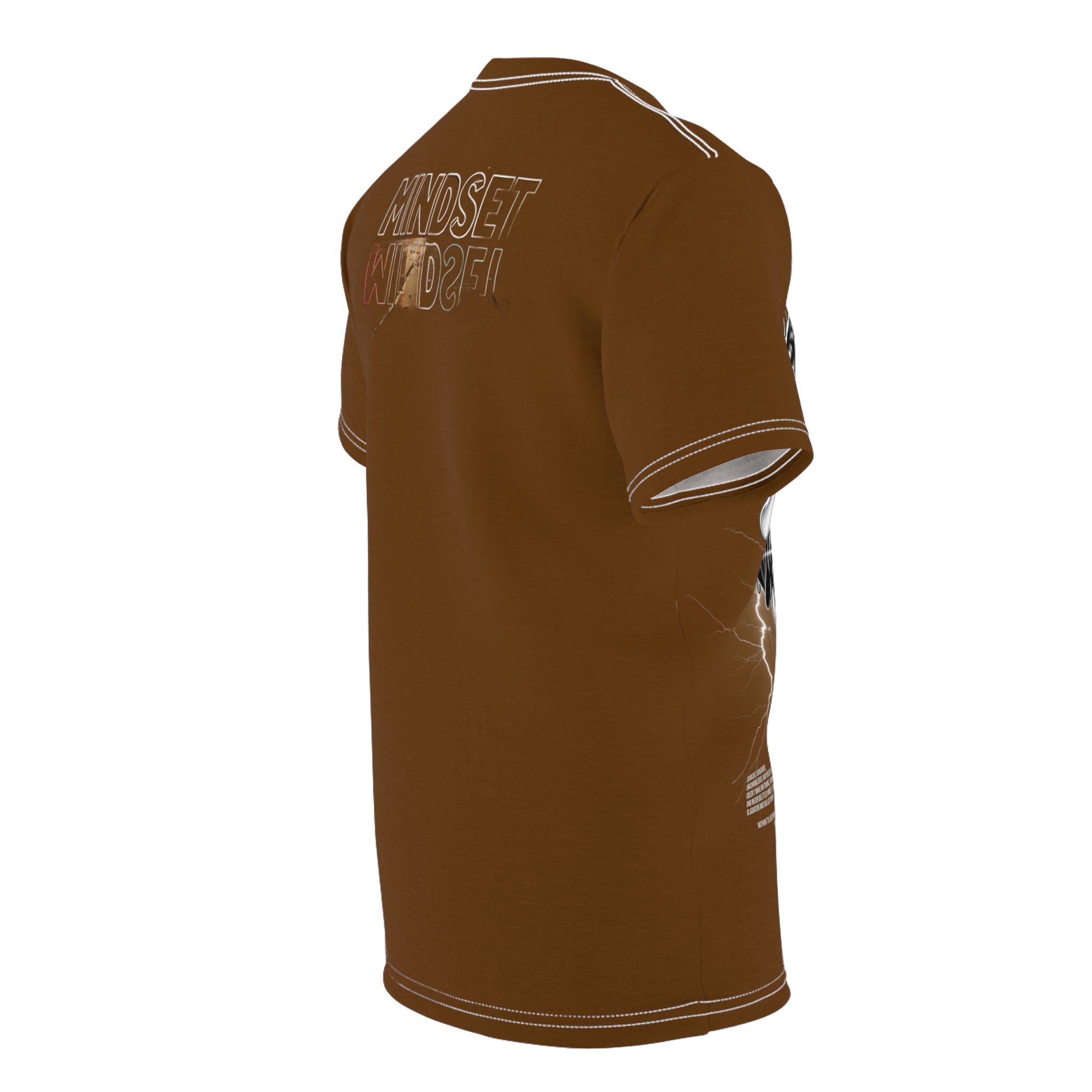 Streetwear- Underdog Triple-Headed Pitbull Tee — Graphic Brown AOP Shirt