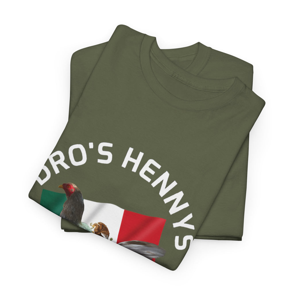 Henny-Gamefowl Tee — "Dro's Henny's Gamefarm" Mexican Flag Rooster Shirt