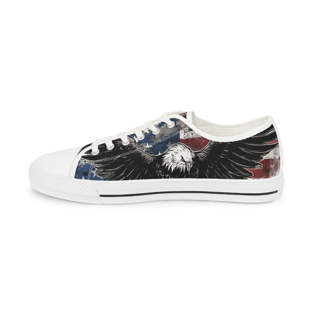 Mindset-Patriotic Eagle Low Top Sneakers — American Flag Graphic Men’s Shoes