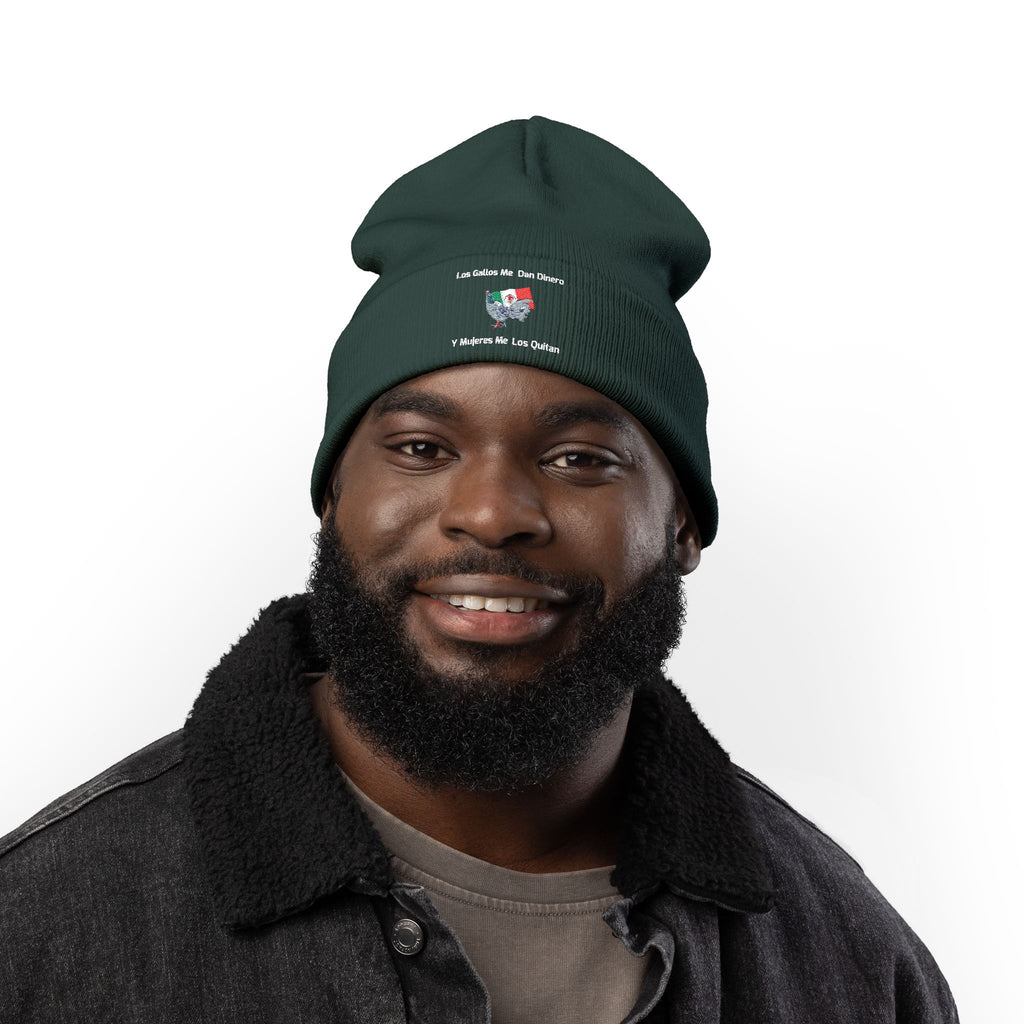 Henny- Embroidered Mexico Travel Patch Knit Beanie