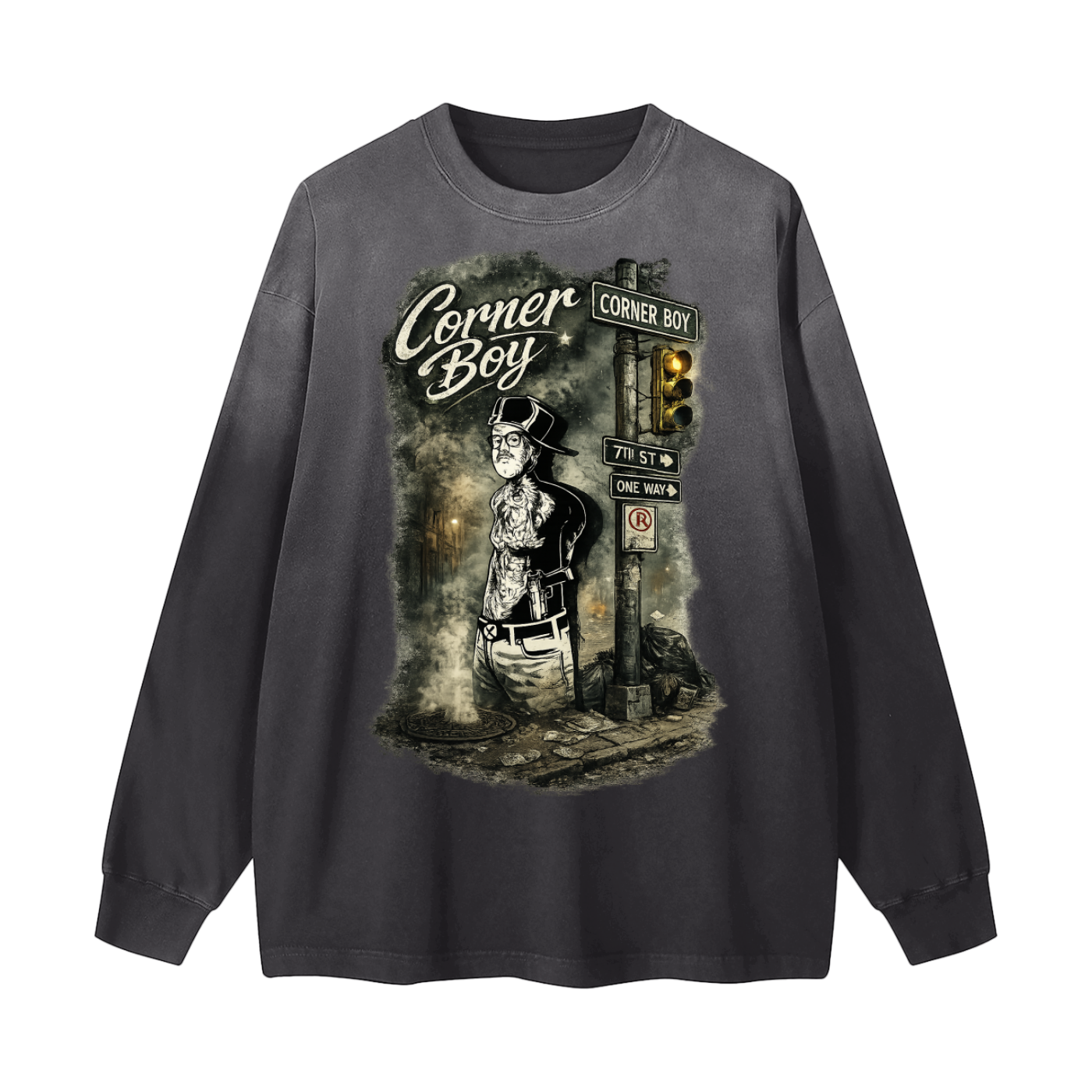 Gradient Washed Long Sleeve T-Shirt