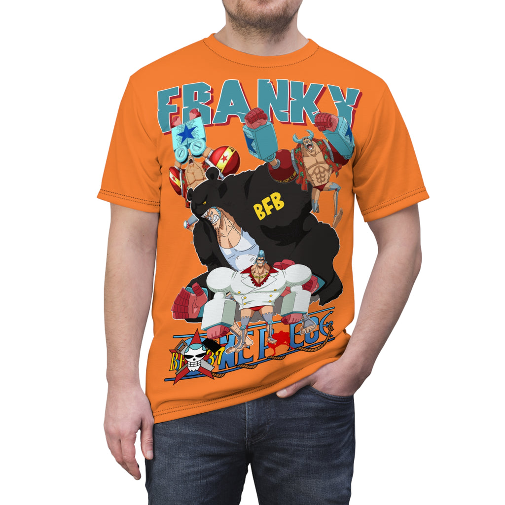 Anime- Crew Graphic Tee — Orange Anime Character T-Shirt