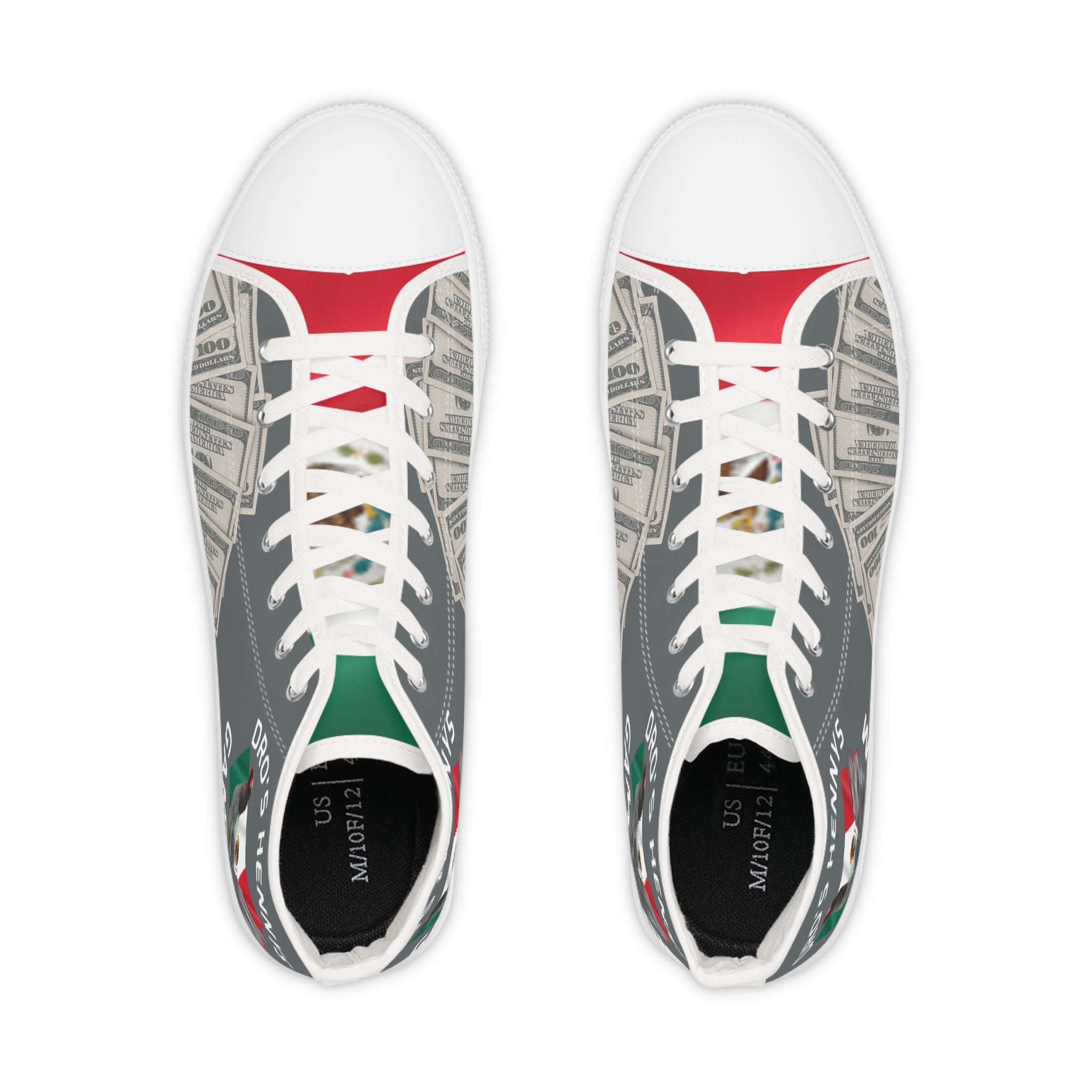Henny-High Top Sneakers — Money Graphic with 'HENNY'S' Logo