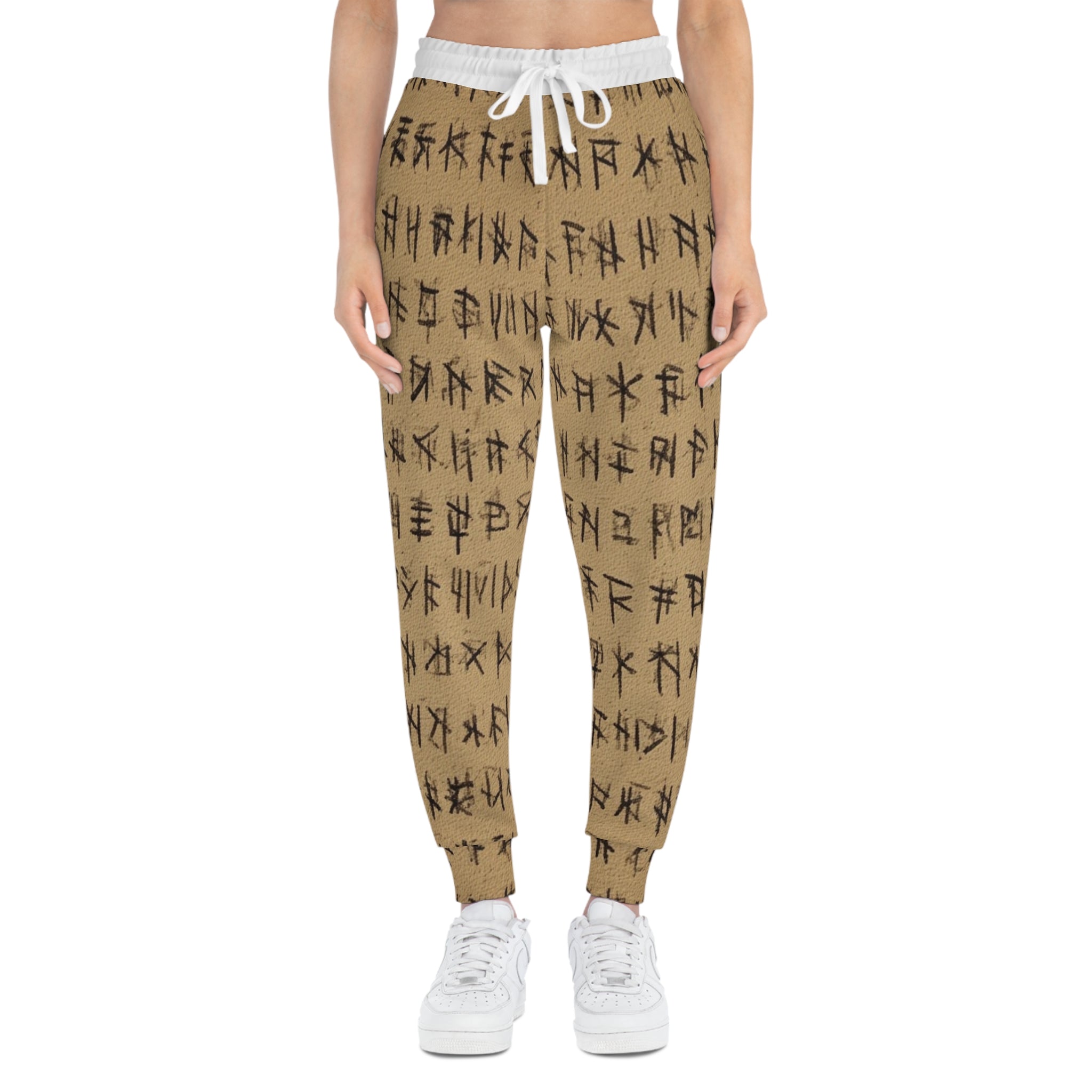 Joggers-Runic Pattern— Rustic Tribal Symbol Athletic Pants