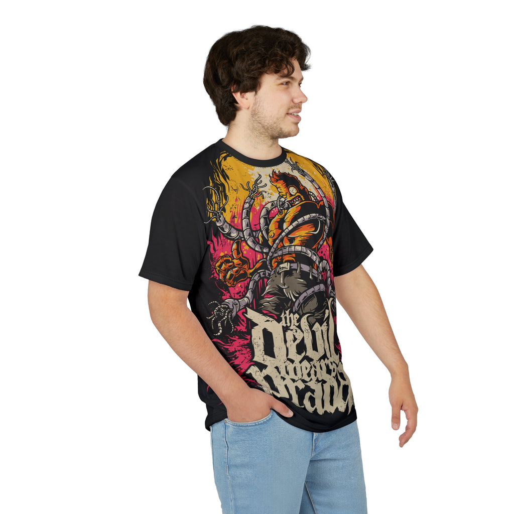 Metal- With a Prada Graphic Tee — Bold All-Over Print Band Shirt