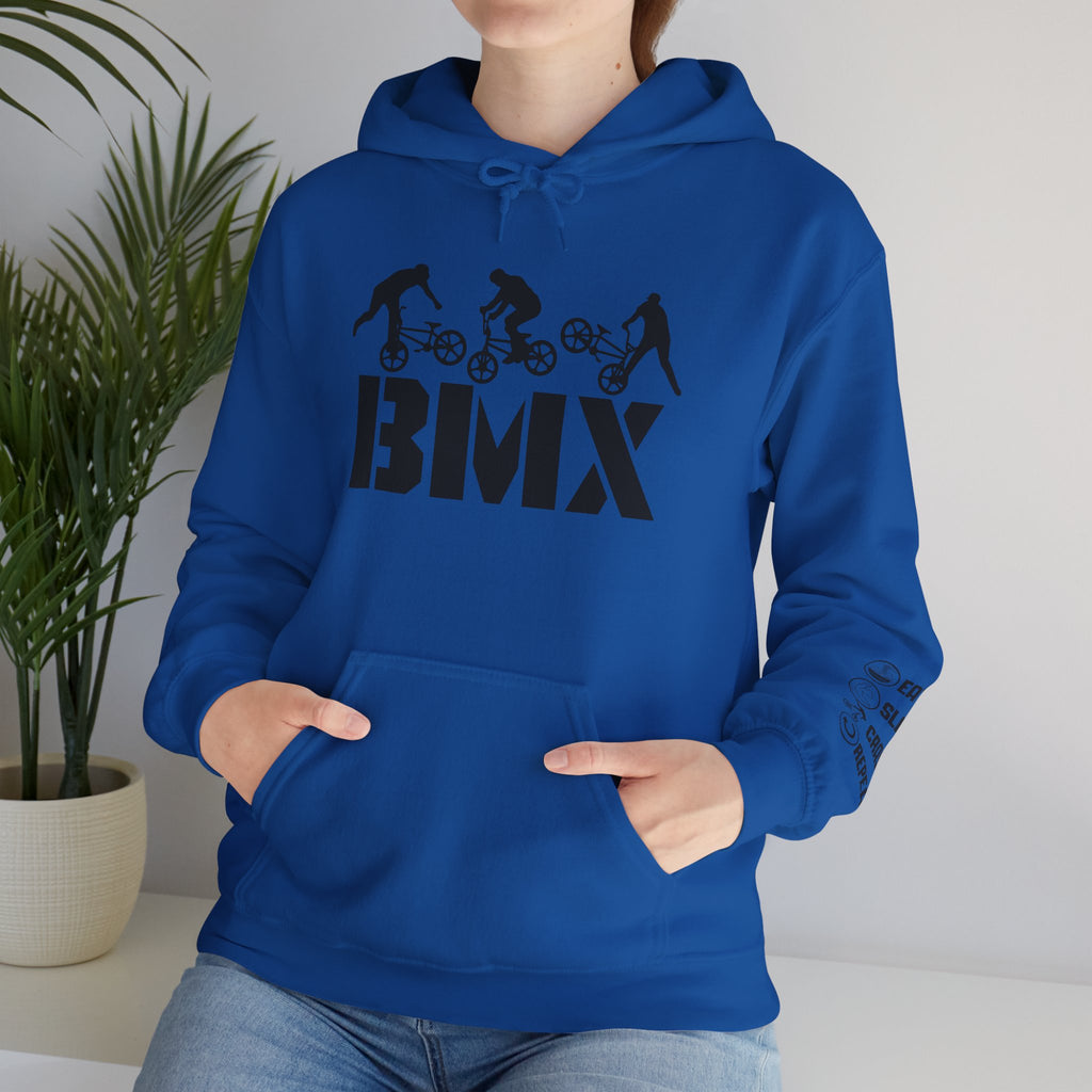Rad-BMX Rider Hoodie — BMX Stunt Silhouettes Pullover for Riders & Fans