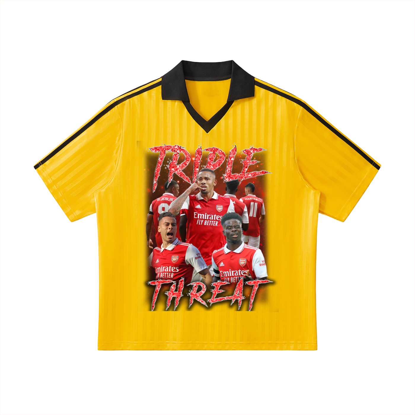 Contrast Collar Striped Soccer Jersey