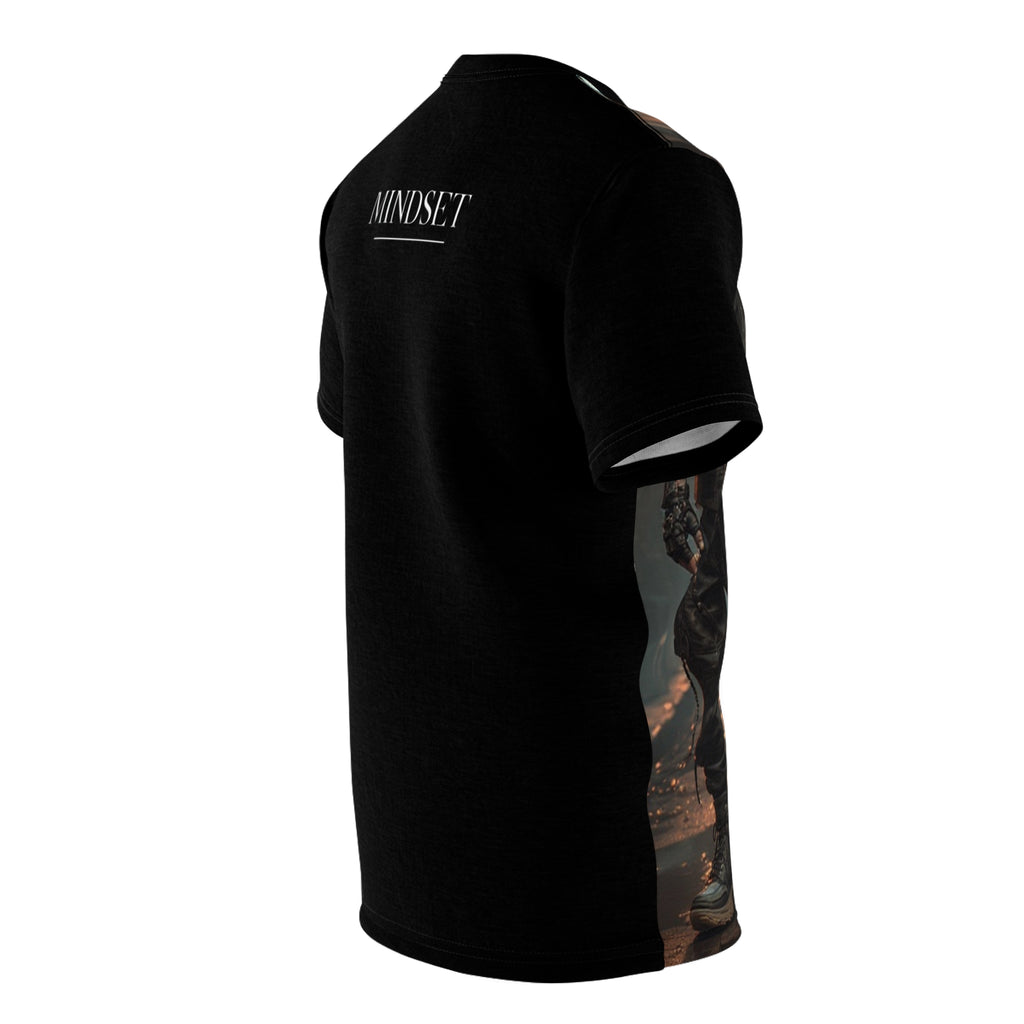 Mindset- Hooded Shadows Streetwear Tee — Dark Urban Riot Aesthetic