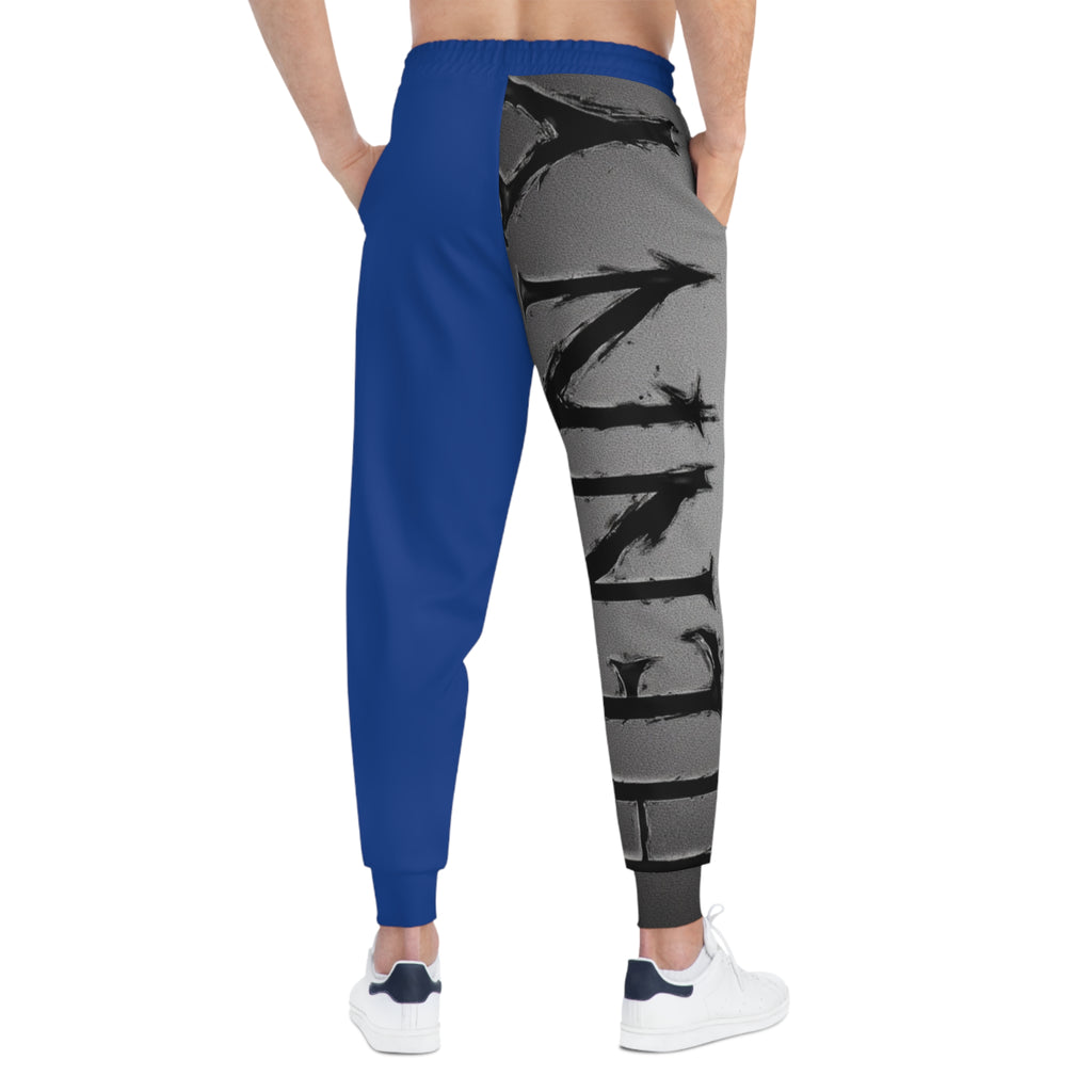 Henny- Gamefarm Athletic Joggers — Blue Gamefowl Graphic Joggers