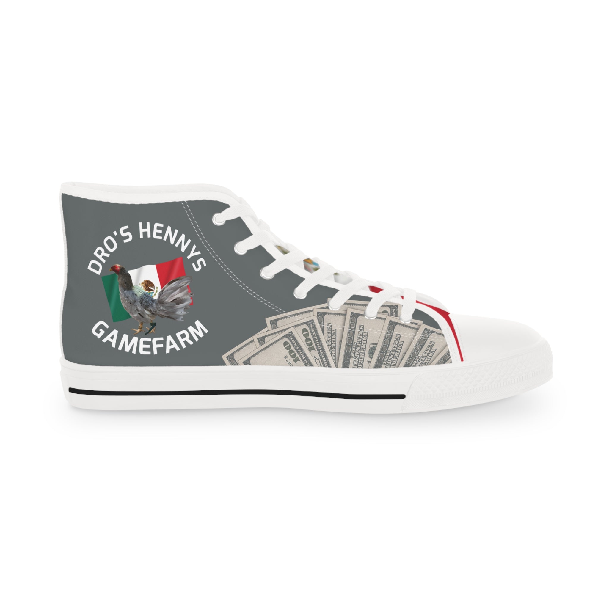 Henny-High Top Sneakers — Money Graphic with 'HENNY'S' Logo