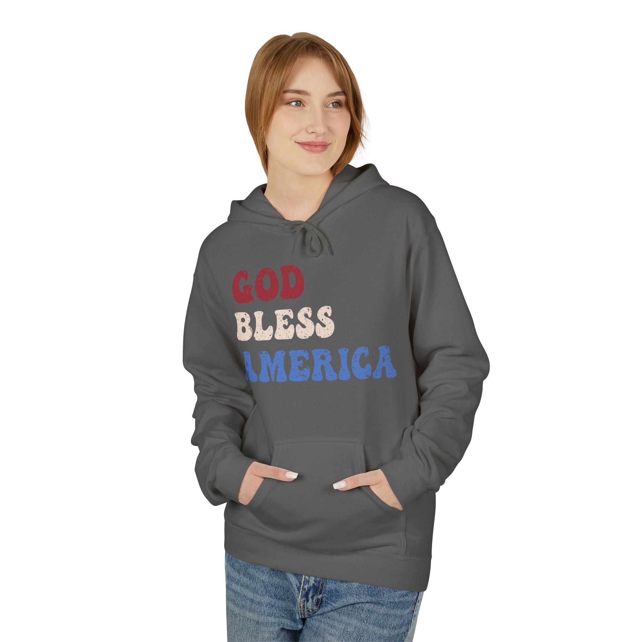 Ant-Hoodie - "God Bless America" Patriotic Ape Graphic USA Hoodie