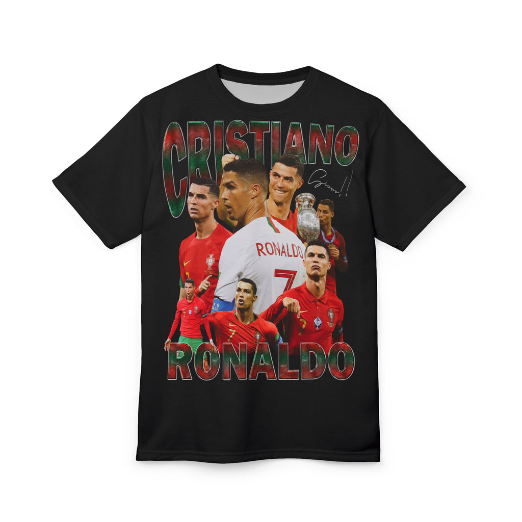 Team-Soccer Legend Graphic Tee — Cristiano Ronaldo Collage Shirt
