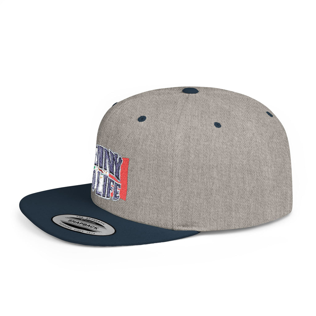 Henny- Flat Bill Snapback Hat — "Henny No Life" Embroidered with Italian Flag Accent