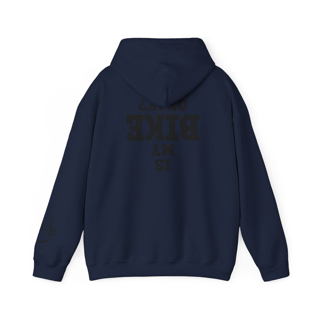 Rad-Biker American Flag Hoodie — 'Is My Bike Okay?' Graphic Hooded Sweatshirt