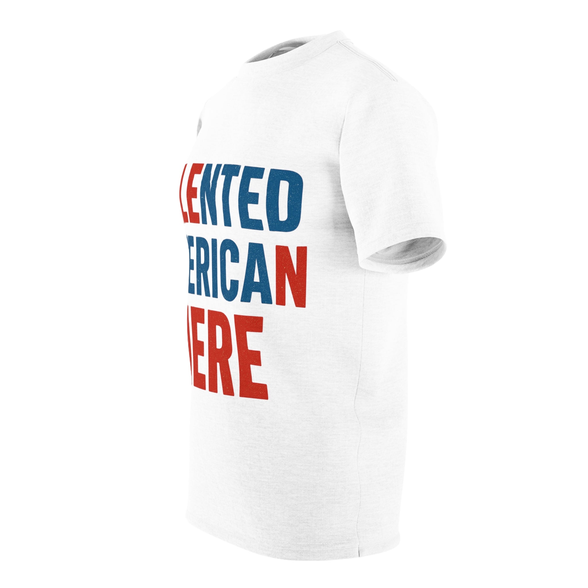 Talented American Here T-Shirt — Patriotic Red & Blue Graphic Tee