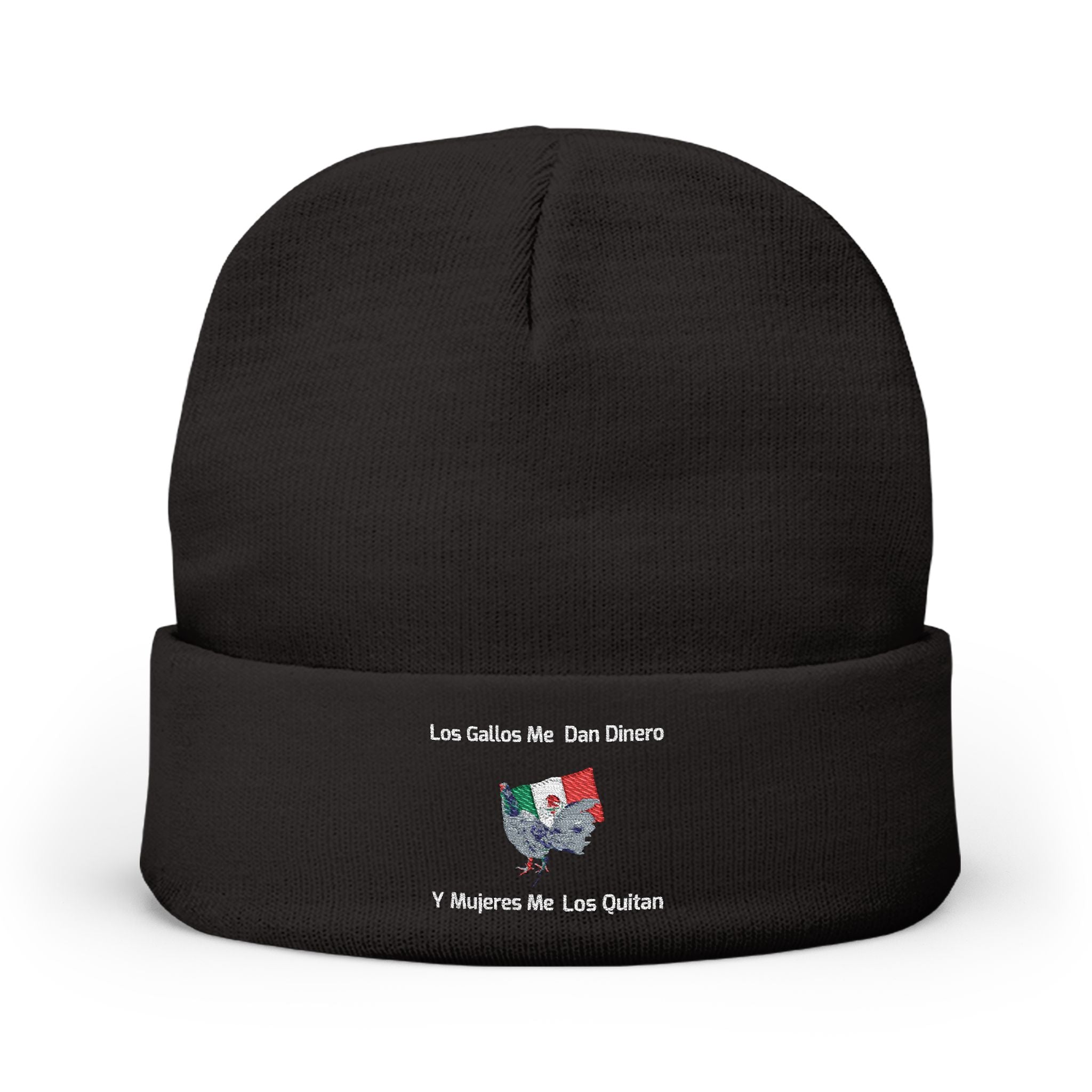 Henny- Embroidered Mexico Travel Patch Knit Beanie