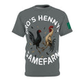 Henny- Gamefarm Roosters T‑Shirt — "Dro's Henny's Gamefarm" All‑Over Print Tee