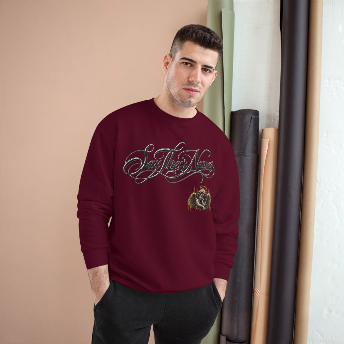 FBA-Say Their Names Sweatshirt — Memorial Angel Champion Sweatshirt