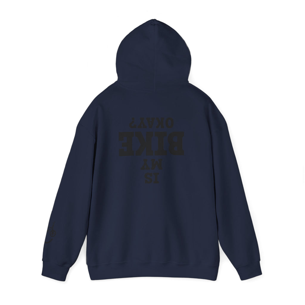 Rad-Biker American Flag Hoodie — 'Is My Bike Okay?' Graphic Hooded Sweatshirt