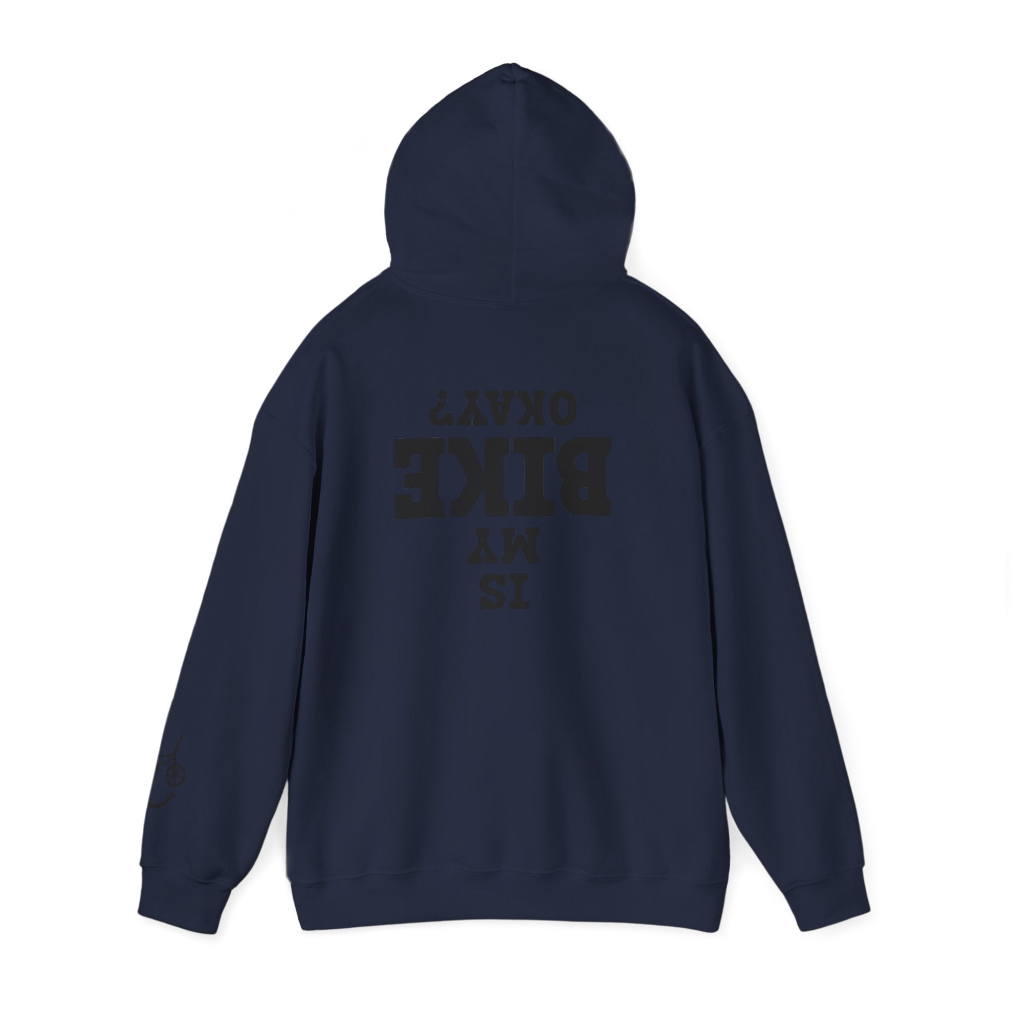 Rad-Biker American Flag Hoodie — 'Is My Bike Okay?' Graphic Hooded Sweatshirt