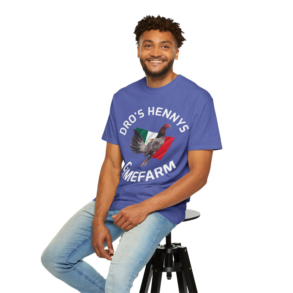 Henny- Gamefarm Rooster T-Shirt — "Dro's Henny's Gamefarm" Poultry Farm Tee