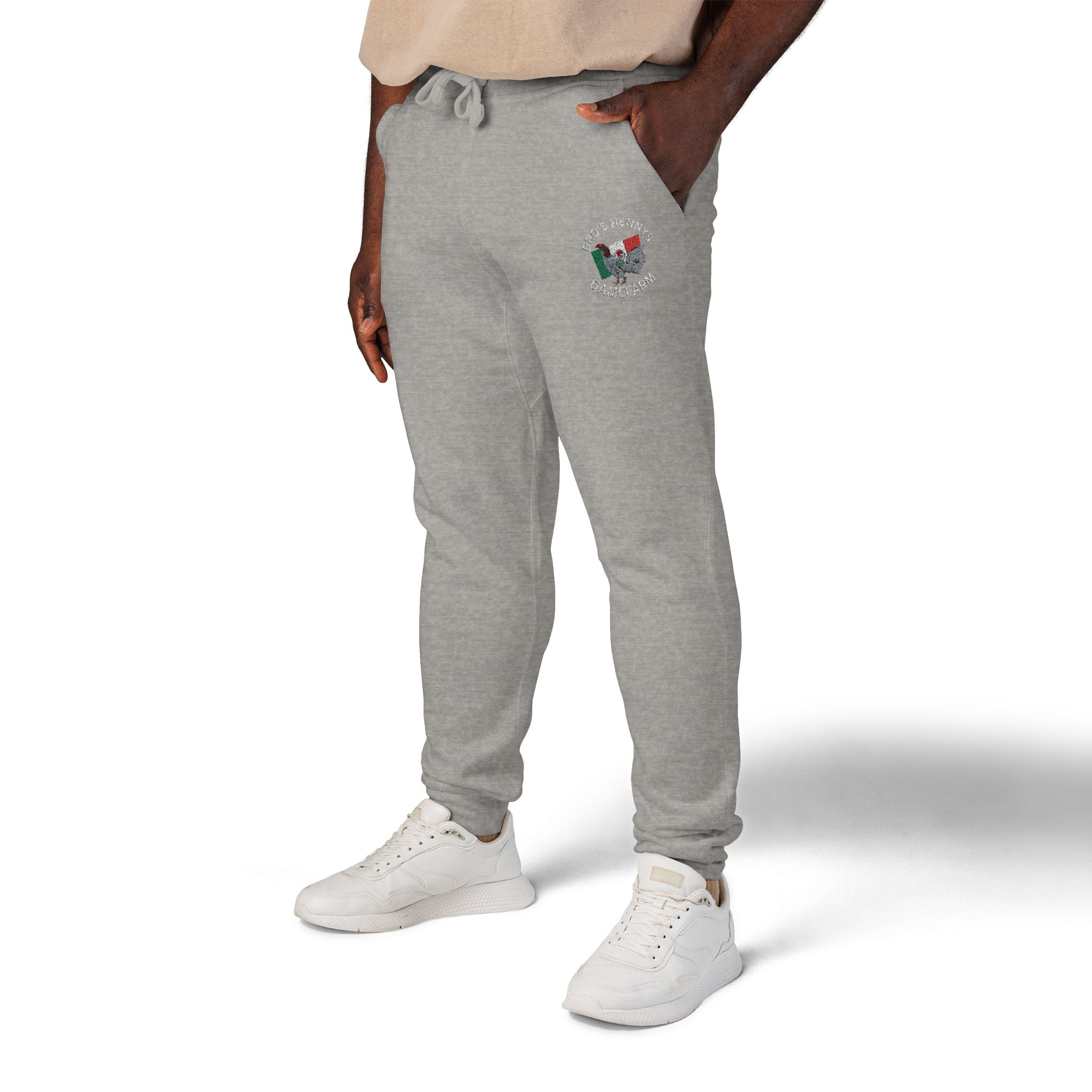 Henny- Embroidered Floral Heart Sweatpants — Cozy Fleece Joggers with 'Love' Detail