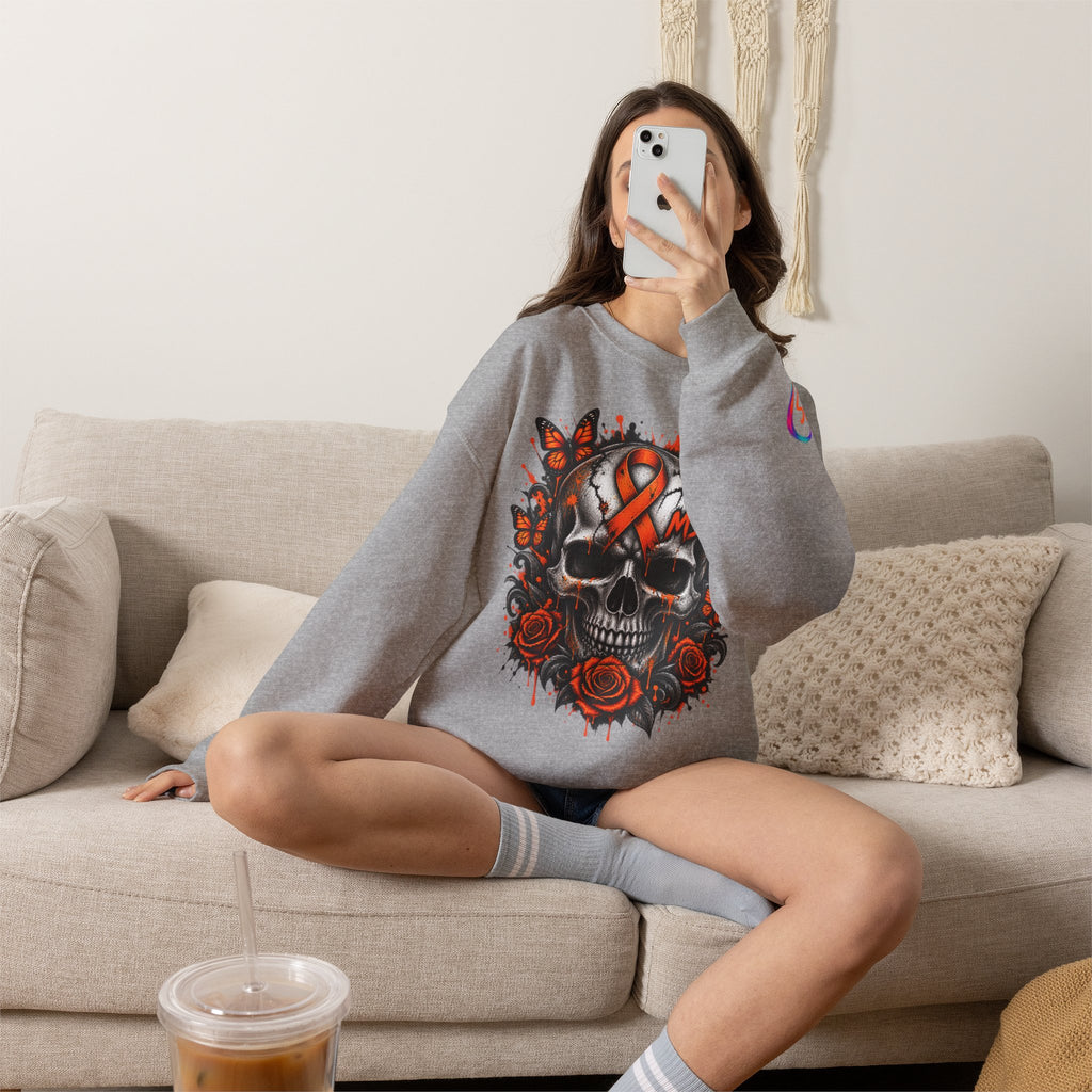MS- Awareness Skull Crewneck Sweatshirt — "My Lesions Don’t Define Me"