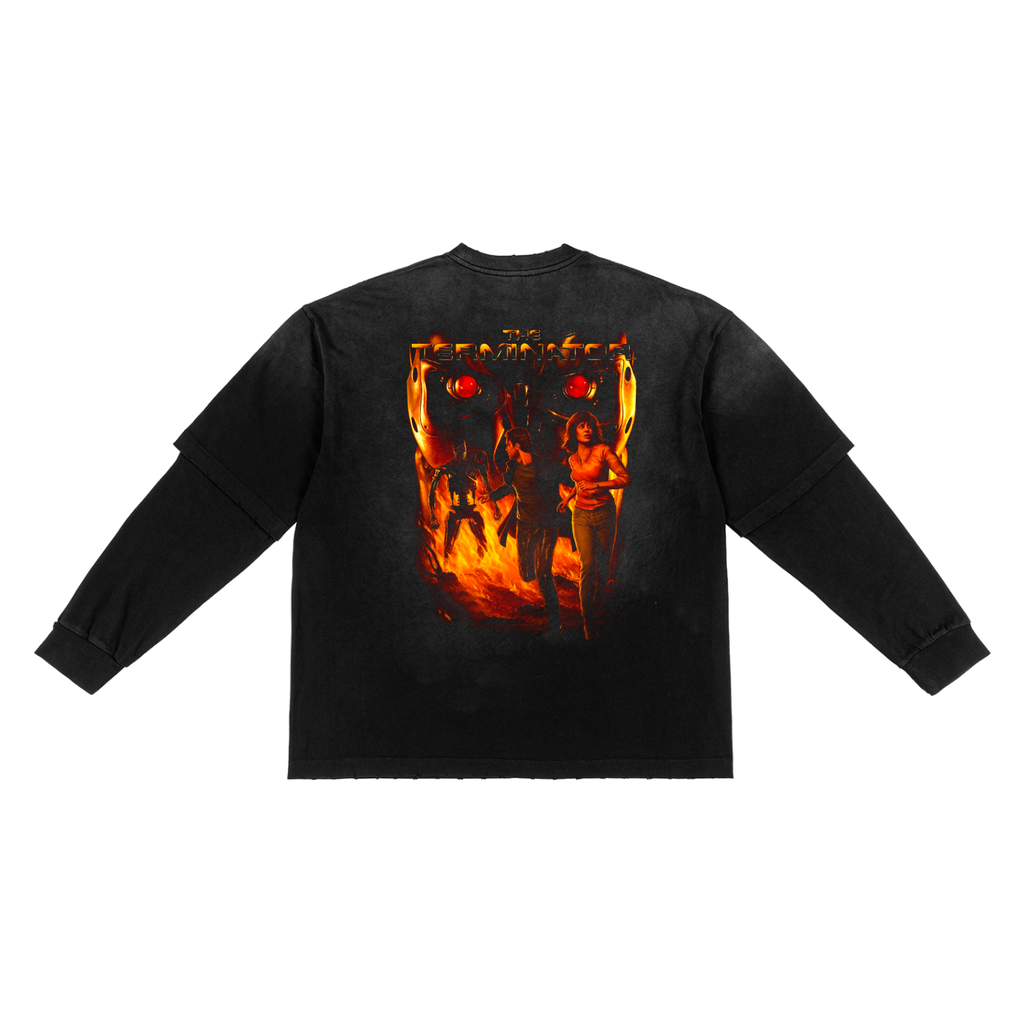 Sunfade Hand-Frayed Faux Two-Piece T-Shirt