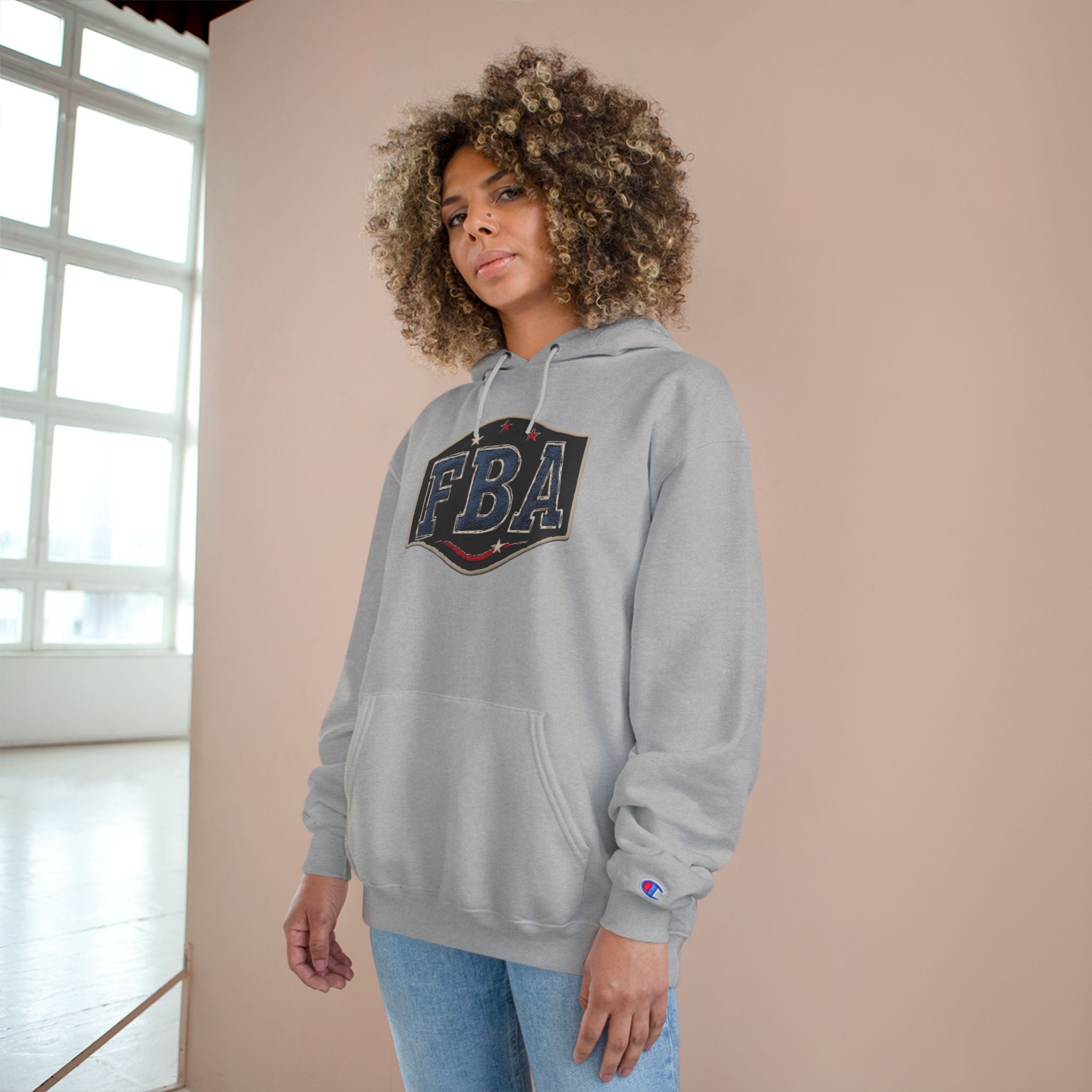 FBA- Graphic Hoodie – Vintage Shield Logo & Back Photo Print