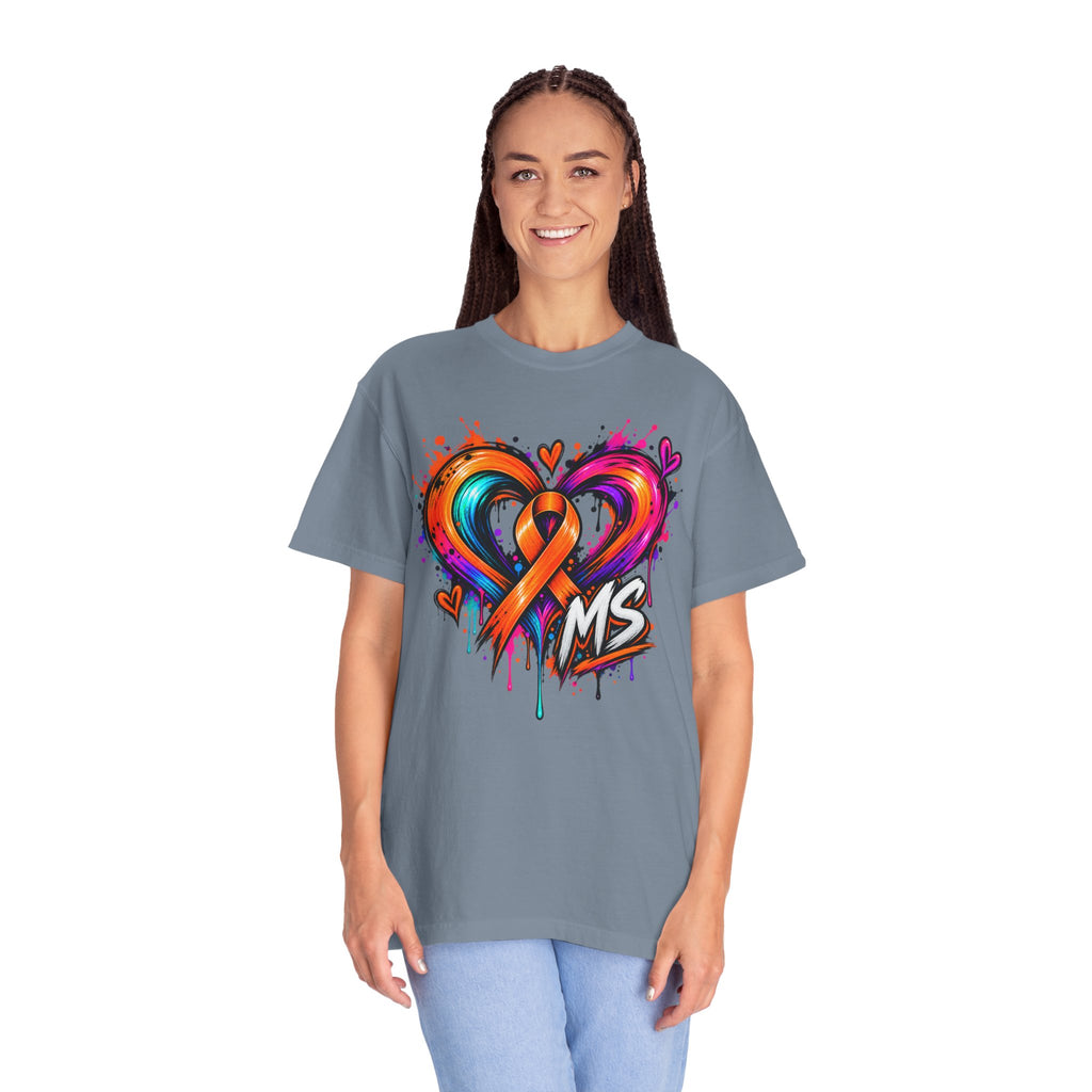 MS- Awareness Heart Ribbon T-Shirt — “Not All Wounds Are Visible” Neuropathy Support Tee