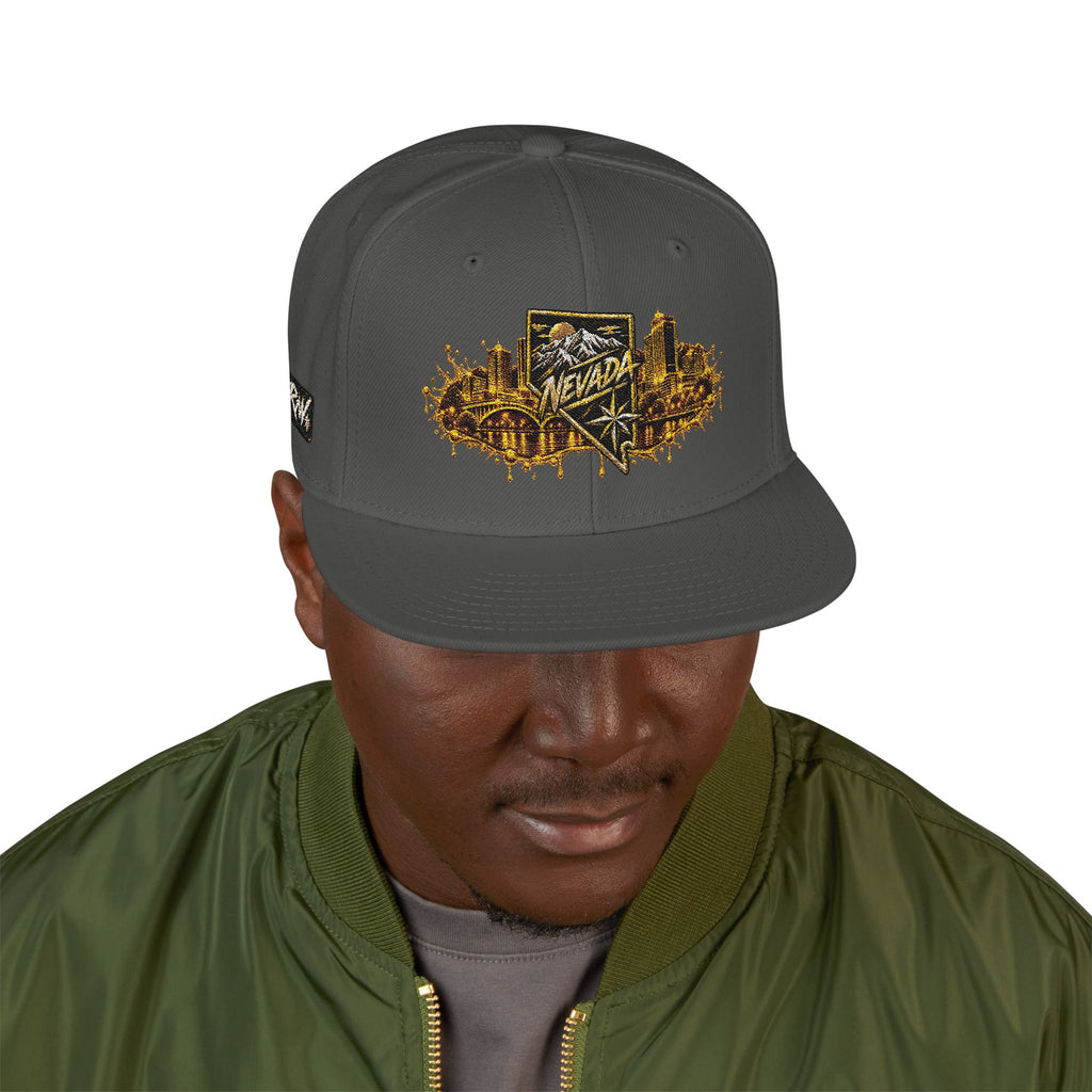 Hat-Embroidered City Gold Snapback Hat