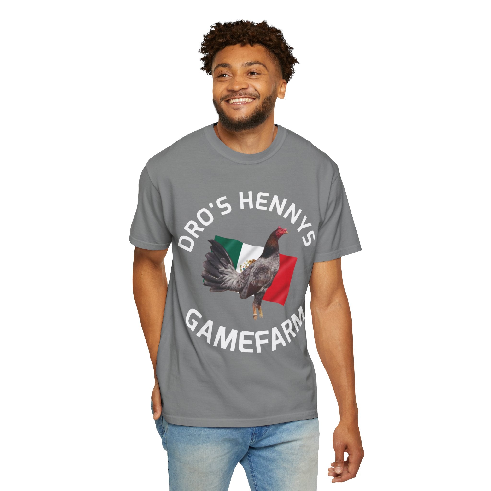 Henny- Gamefarm Rooster T-Shirt — "Dro's Henny's Gamefarm" Poultry Farm Tee
