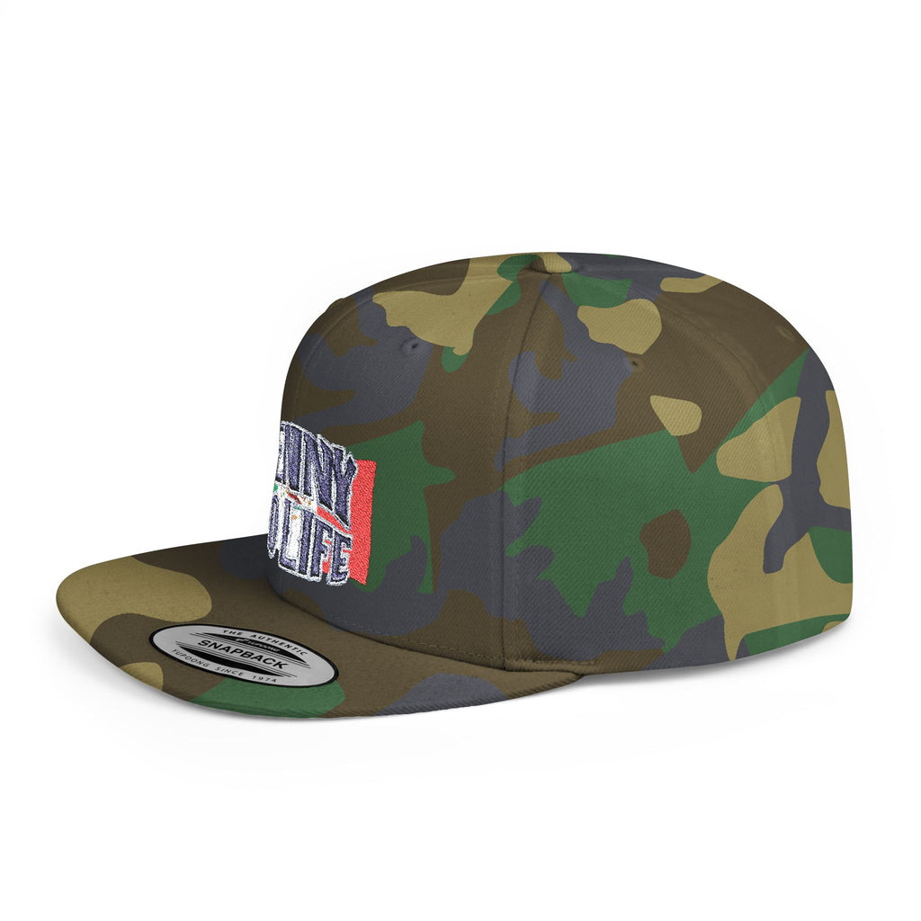 Henny- Flat Bill Snapback Hat — "Henny No Life" Embroidered with Italian Flag Accent