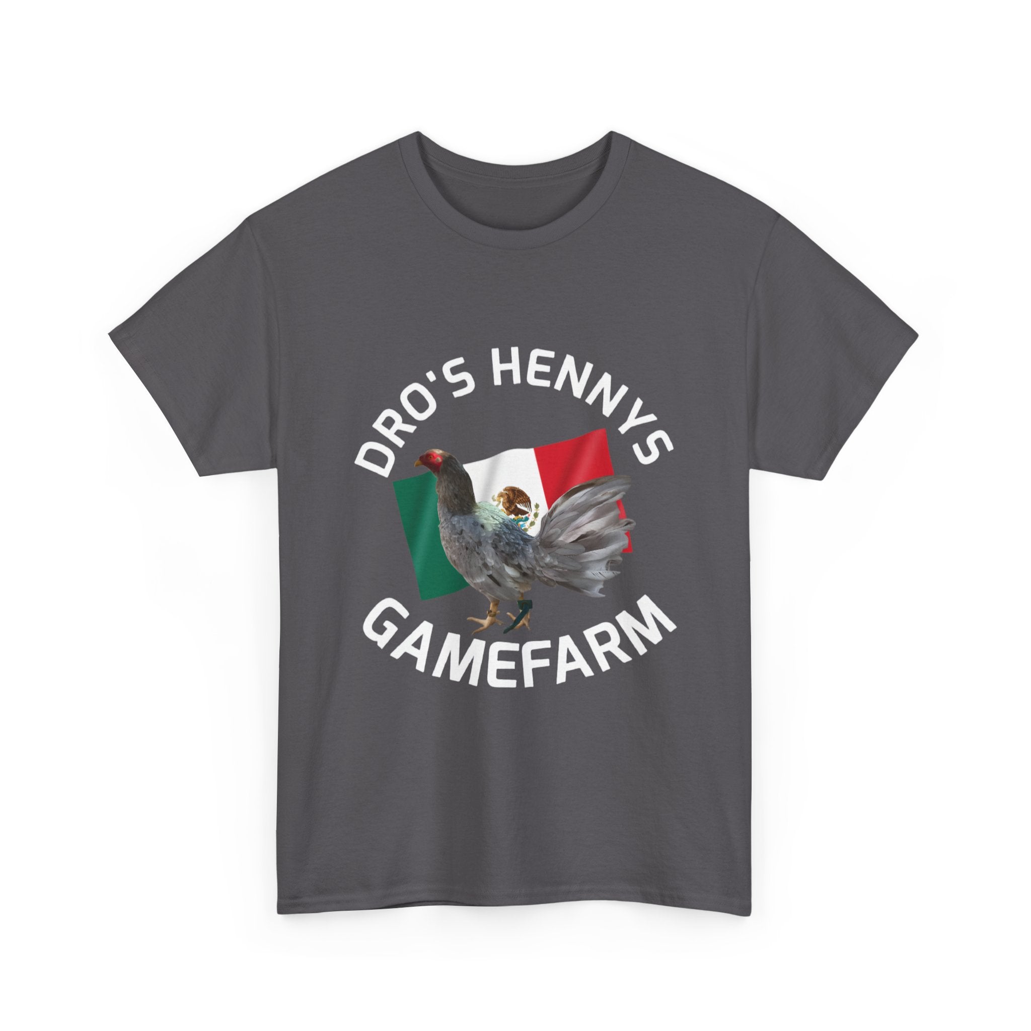 Henny-Gamefowl Tee — "Dro's Henny's Gamefarm" Mexican Flag Rooster Shirt