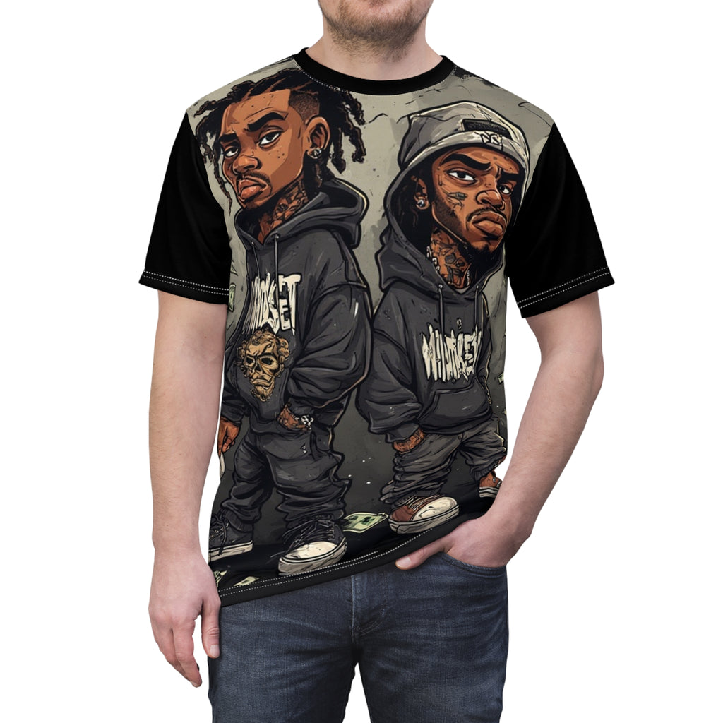 Mindset- Hip-Hop Duo Graphic Tee — Streetwear Cartoon Rappers All-Over Print