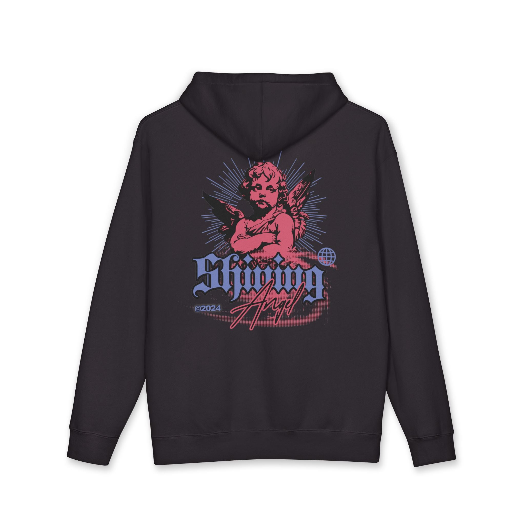 Hoodie-Shining Angel — Vintage Cherub Graphic Pullover