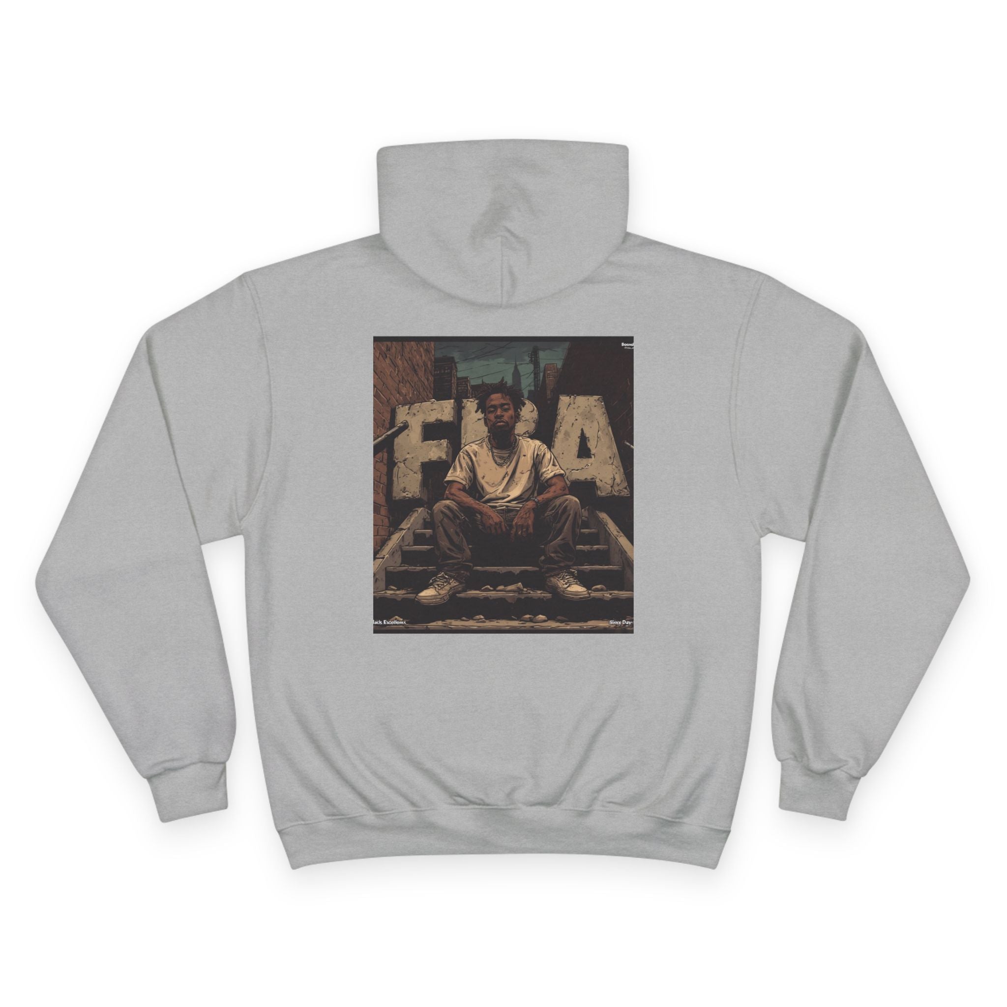 FBA- Graphic Hoodie – Vintage Shield Logo & Back Photo Print
